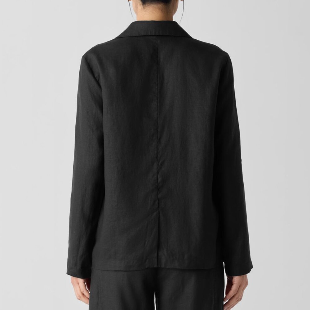 Eileen Fisher Organic Linen Double-Breasted Blazer  XS - Picture 4 of 8